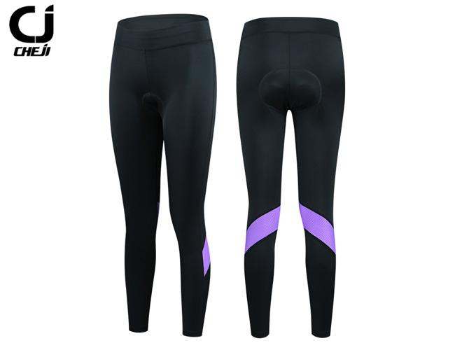 CHEJI 瑟琳(575)女款 紫色線 自行車 百搭 舒適減震護墊 自行車褲 九分褲